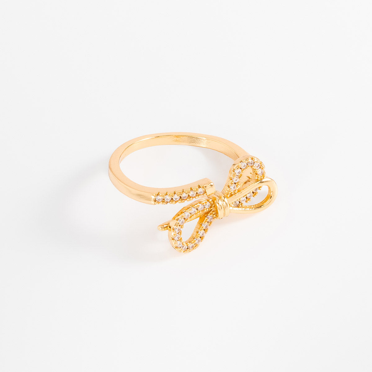 Anillo en baño de oro lazo piedras toque brillante Diamonice