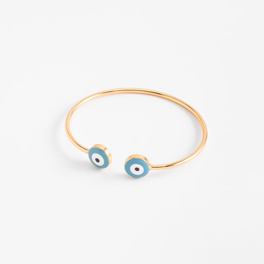 Pulsera con dijes ojo azul esmaltado