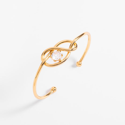 Pulsera rígida con detalle de cristal