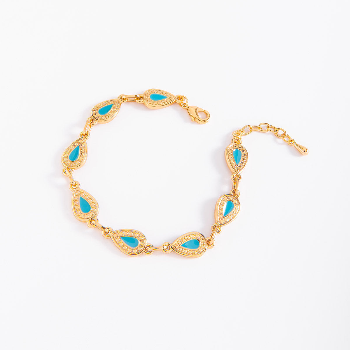 Pulsera con esmalte tono turquesa