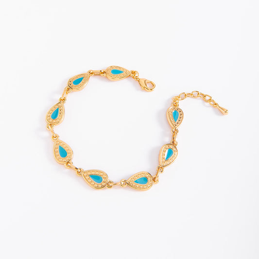 Pulsera con esmalte tono turquesa