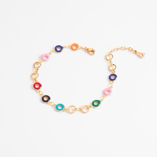 Pulsera multicolor con círculos esmaltados