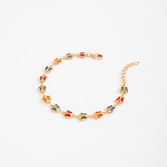 Pulseras con mariposas en tonos vibrantes