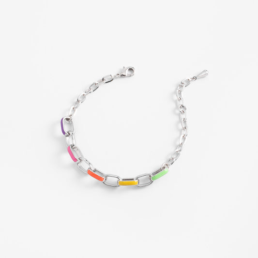 Pulsera con esmalte en tonos pastel