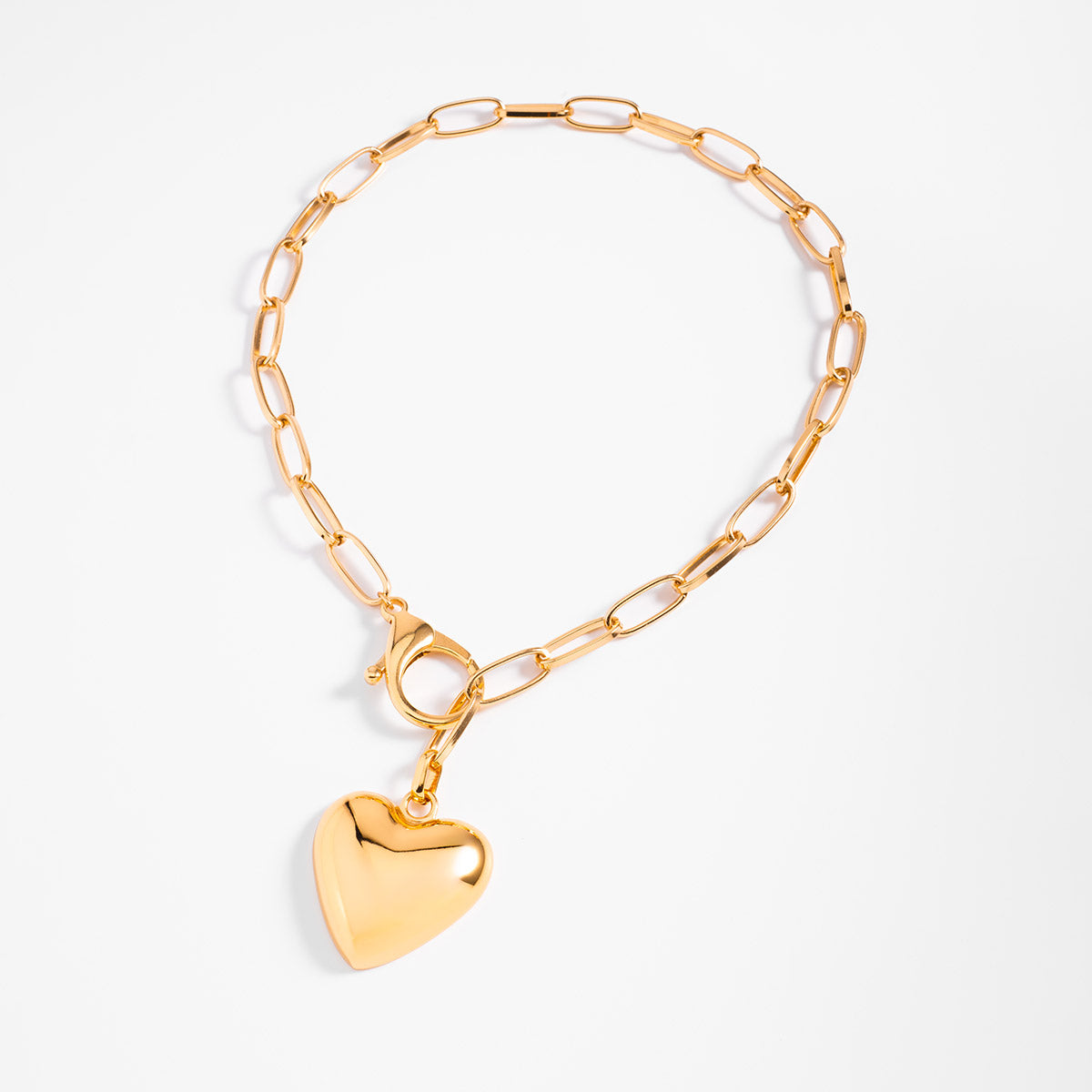Collar con dije de corazón y eslabones